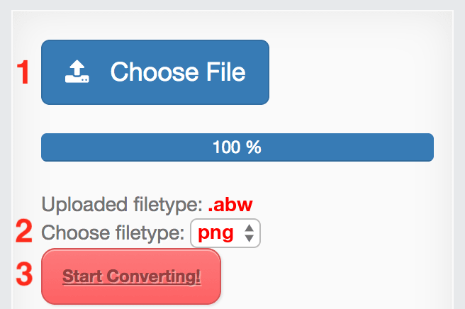 How to convert ABW files online to PNG